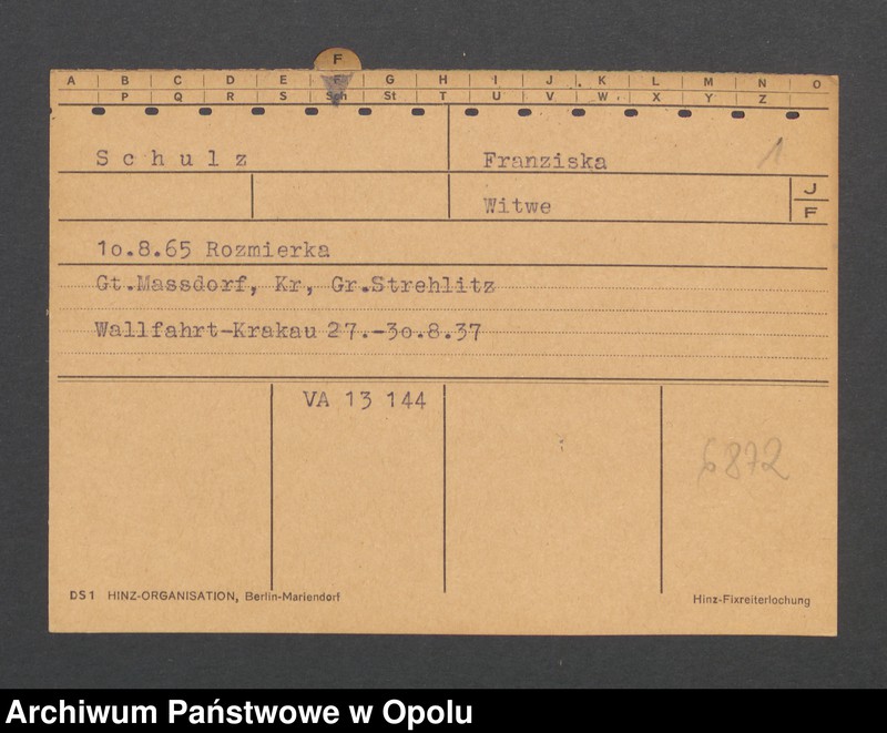 Obraz 3 z jednostki "[Schulz Franziska, ur. 10.8.1865 Rozmierka]"