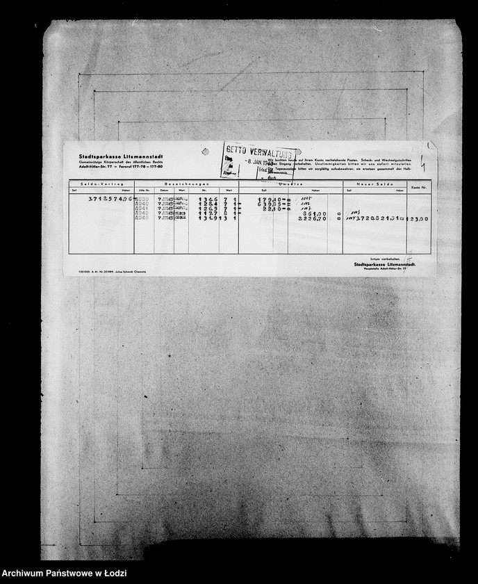 Obraz 8 z jednostki "Sonderkonto 12300 Bankauszüge"