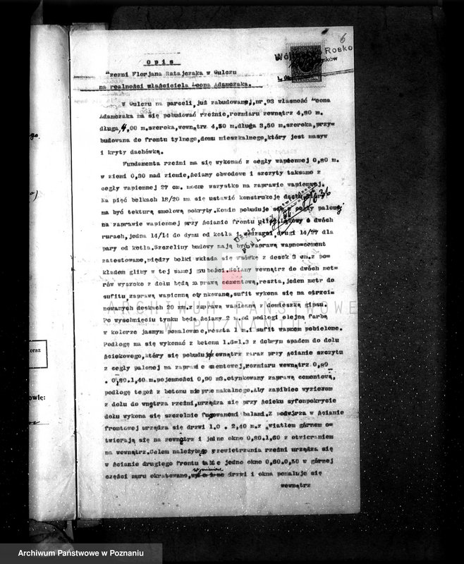 Obraz 10 z jednostki "Zatwierdzenie zakładu przemysłowego rzeźni Leona Adamczaka w Gulczu pow. czarnkowski"