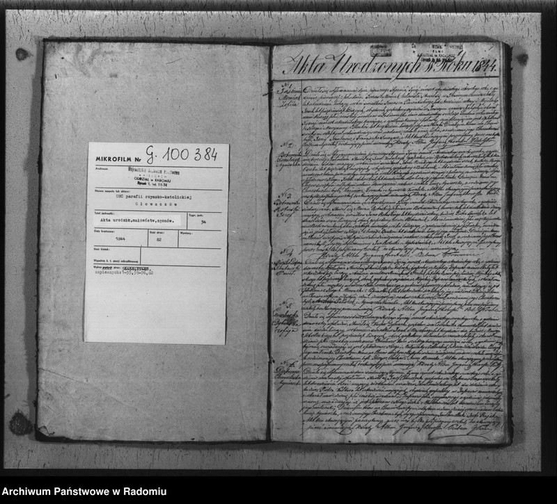 image.from.unit.number "Duplikat urodzonych, zaślubionych i zmarłych w parafii Głowaczew akta w sobie mieszczący za rok 1844"