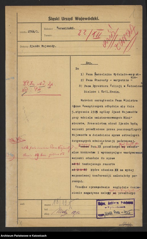 image.from.unit.number "[Konferencje wojewodów w Warszawie: zawiadomienia, porządki obrad, referaty ministerialne, materiały informacyjne wydziałów UWŚl, starostw i urzędów niezespolonych, przeważnie w sprawach gospodarczych i administracyjnych]"