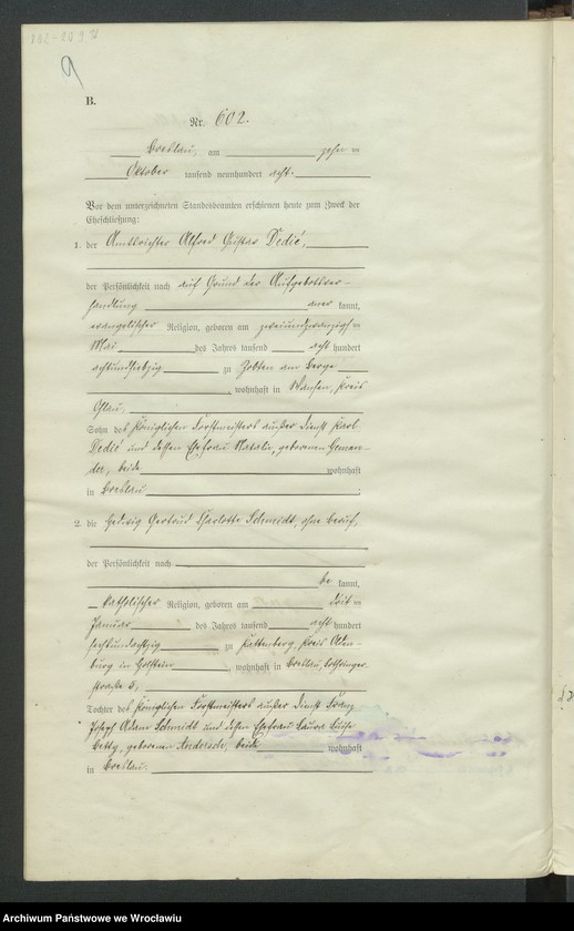 image.from.unit.number "Heirats-Haupt-Register Breslau IV 1908 Band 4"