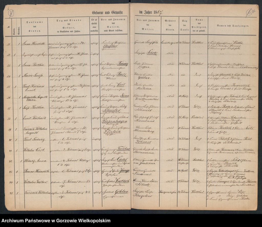 image.from.unit.number "Duplikate der Hauptkirche zu Landsberg an der Warthe (zawiera także księgę zgonów Konkordier Kirchen Gemeinde mit der reformirten und Militair Gemeinde z 1867 r.)"