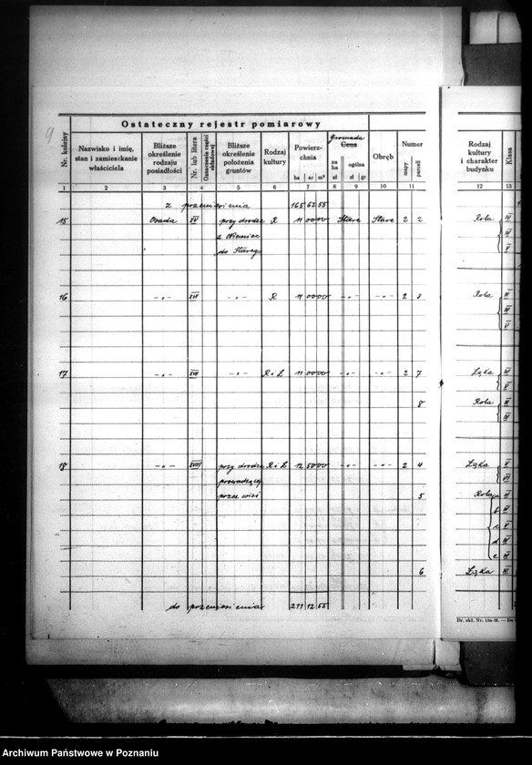 Obraz 14 z jednostki "Ostateczny rejestr pomiarowy majątku Stare powiatu wyrzyskiego"