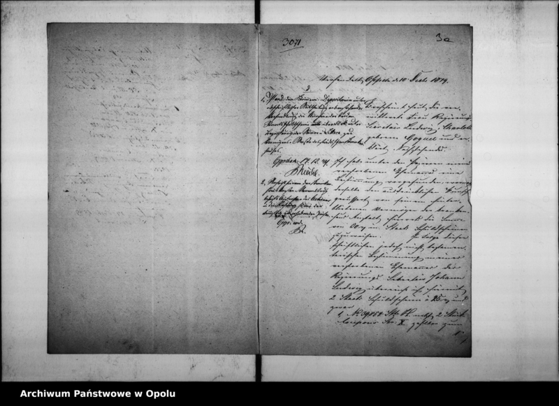 Obraz 7 z jednostki "Acta des Magistrats zu Oppeln betreffend: die von dem Regierungs-Secretair Johann Ludwig der Armenkasse und der Kranken Anstalt ausgesetzten Legate von à 50 Rtl. zusammen 100 Rth. in Staatsschuldscheine"