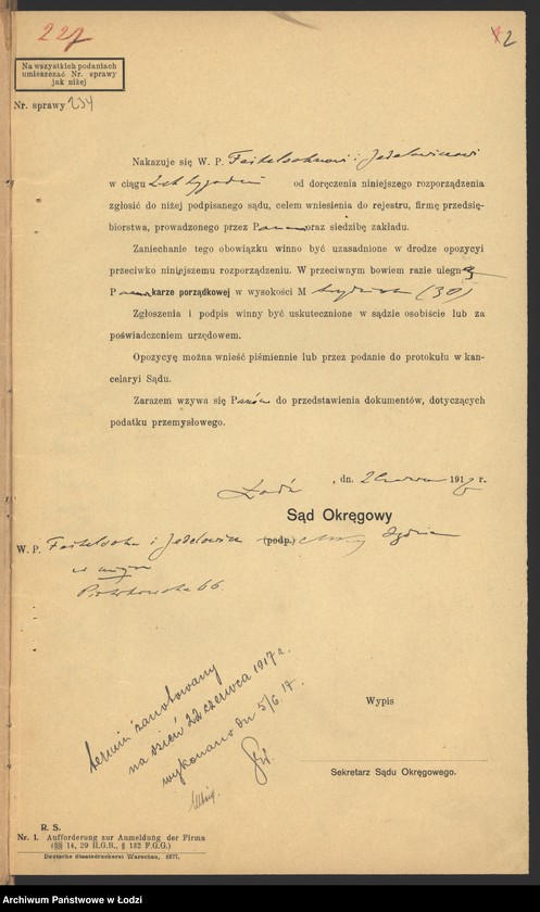 Obraz 4 z jednostki "Frieda Fetelsohn, Hirsz Judelowicz- fabryka towarów wełnianych"