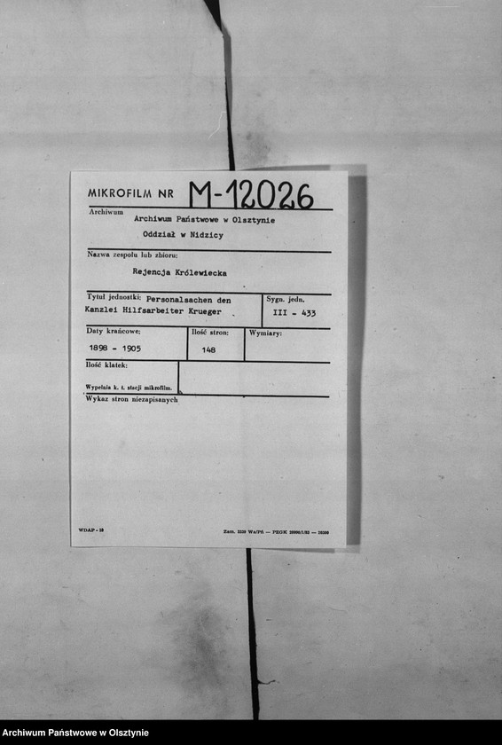 image.from.unit.number "Kanzlei Hilfsarbeiter Krueger [Johann Wilhelm]"