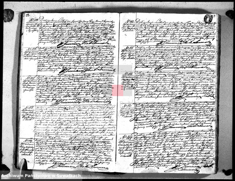 image.from.unit.number "Księga duplikat urodzonych, zaślubionych i umarłych urzędnika stanu cywilnego, parafyi suwalskiey na rok 1834"