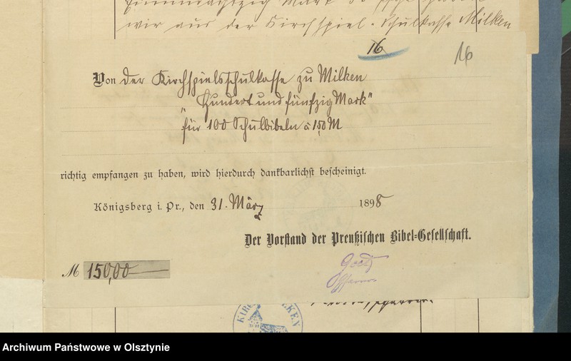 image.from.unit.number "Beläge der Kirchspiels Schulkasse Rechnung"