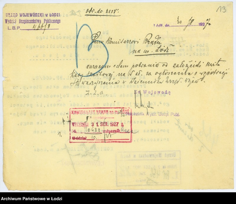 Obraz 17 z jednostki "Żydowska Centrala Rzemieślnicza Województwa łódzkiego w Łodzi"