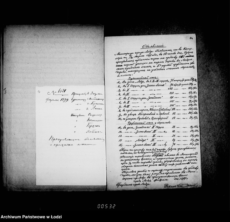 Obraz 13 z jednostki "O vyrubke i prodaži derevev v lodzinskich gorodskich lesach"