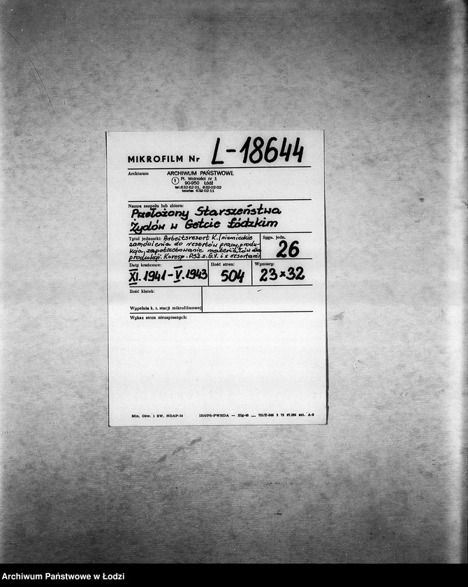 Obraz 2 z jednostki "Arbeitsressort K. [Niemieckie zamówienia do resortów pracy, produkcja, zapotrzebowanie materiałów dla produkcji]"