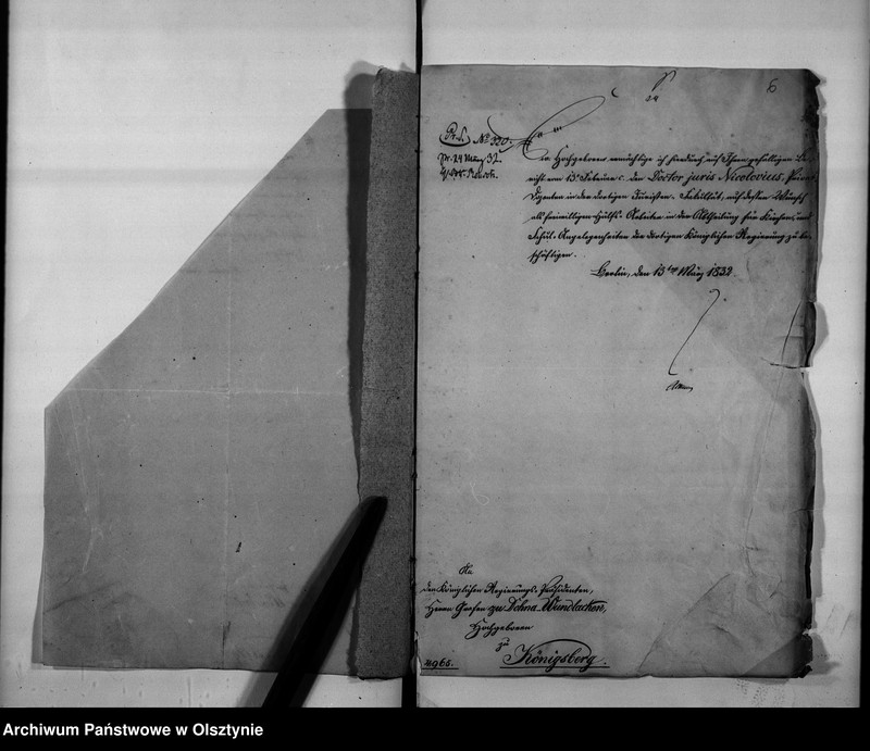 image.from.unit.number "Bei der Regirung Abtheilung für die Kirchen Verwaltung und das Schulwessen beschäftigten Dr. Der Rechte Nickolovius [Alfred]"