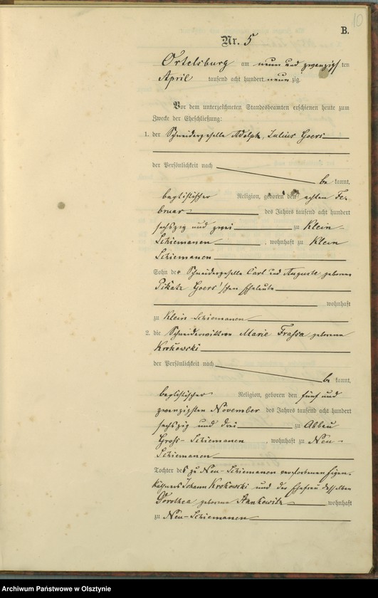 image.from.unit.number "Heiraths-Haupt-Register Nr 1 - 10"