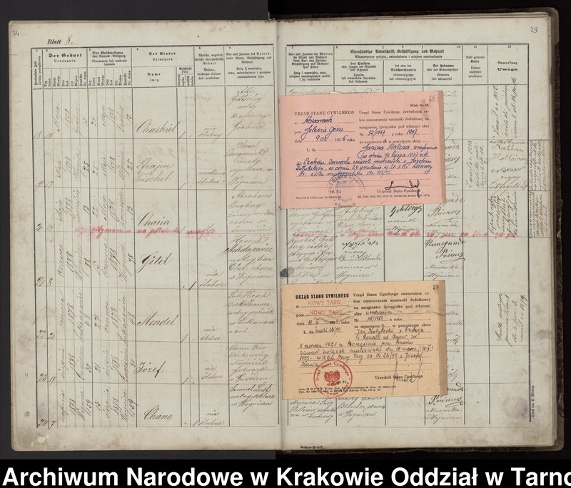 Obraz z zespołu "Akta stanu cywilnego Izraelickiego Okręgu Metrykalnego w Wojniczu"