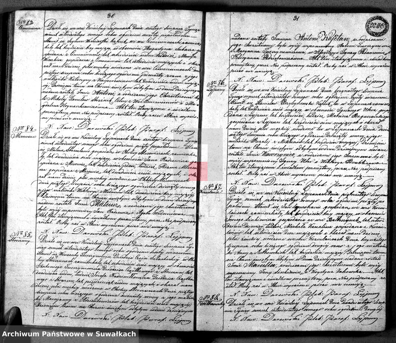 image.from.unit.number "Duplikat Aktów urodzenia Małżeństwa i Zeyścia Parafii Leypuny z roku 1848"