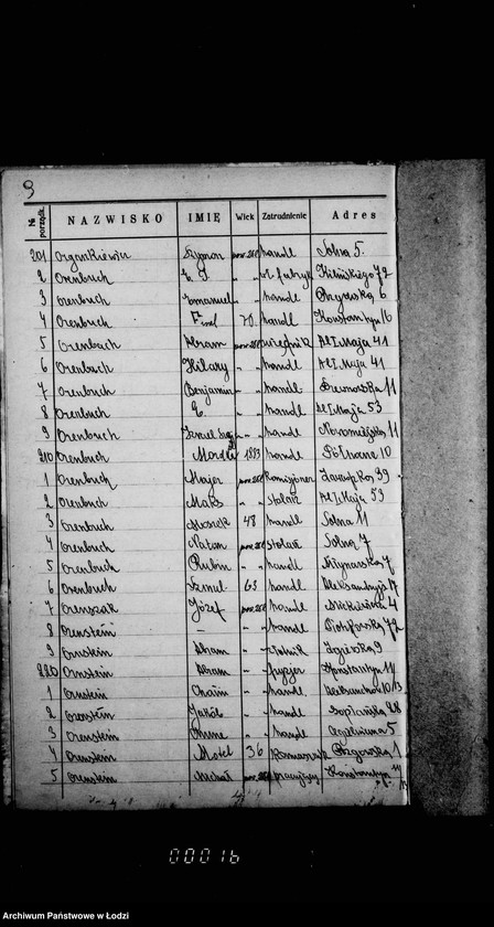 Obraz 14 z jednostki "Lista wyborców Gminy Wyznaniowej Żydowskiej w Łodzi 1924 r. lit. O"