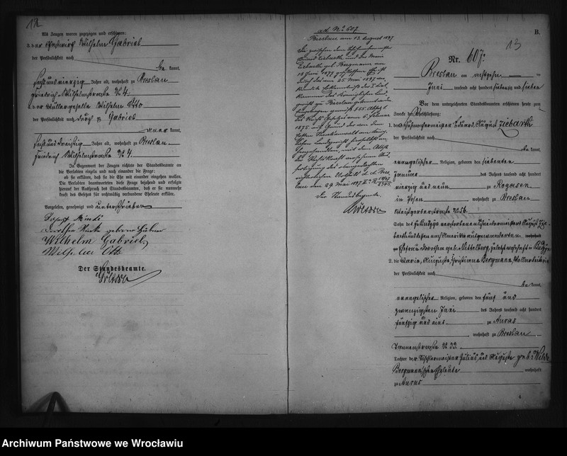 image.from.unit.number "Heiraths-Haupt-Register Breslau I 1877 Band 3"