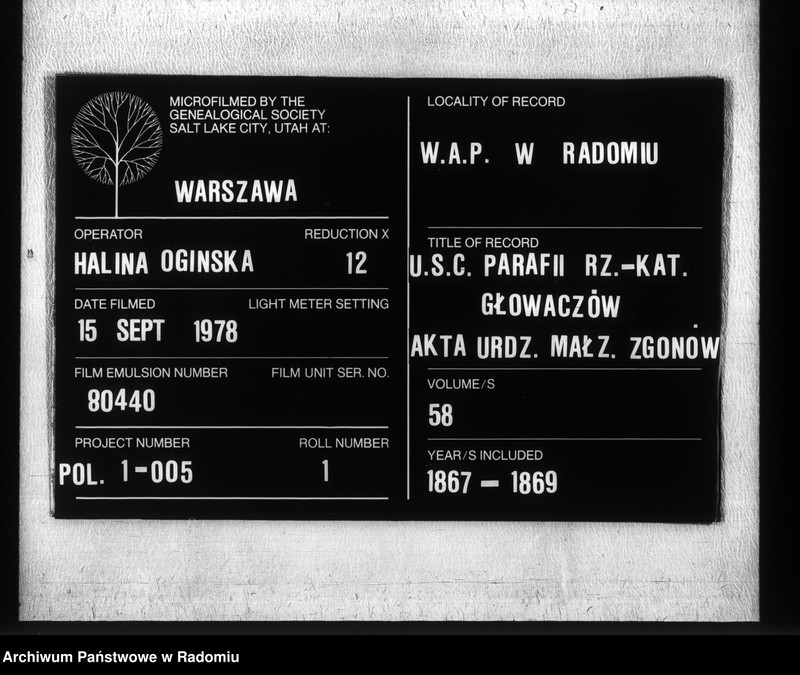 image.from.unit.number "[Duplikat aktów urodzonych, zaślubionych i zmarłych parafii rzym.- kat. Głowaczów 1868 r.]"