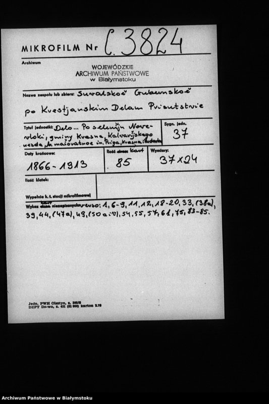 image.from.unit.number "Delo… Po selenîju Novevloki, gminy Krasna Kalvarîjskago uezda, b. maîoratnoe in. Priga Krasna i Rudavka"