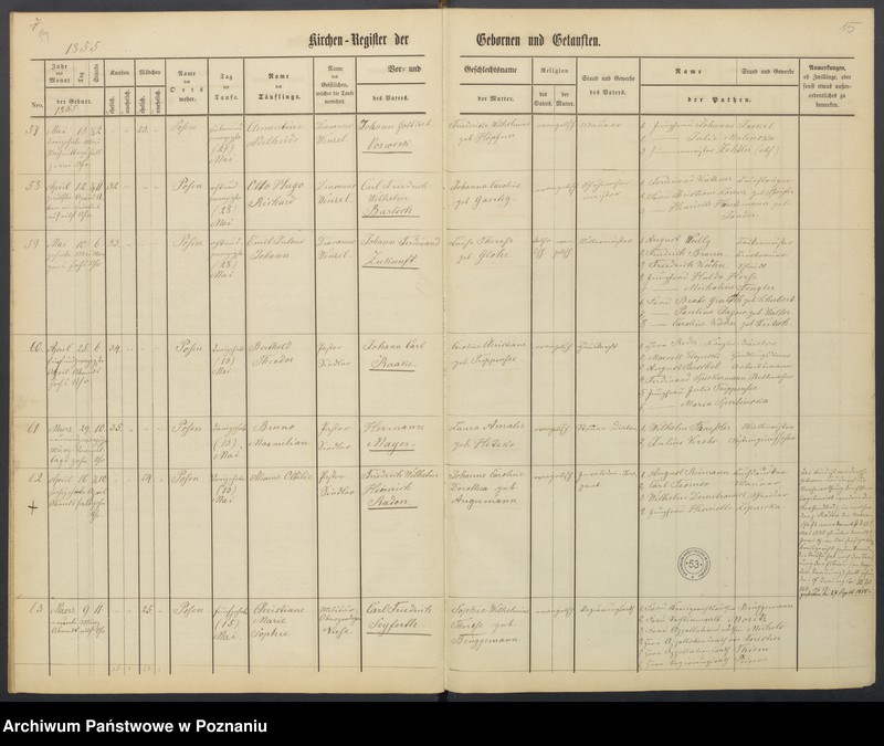 Obraz 10 z jednostki "[Akta urodzeń i chrztów, ślubów, zgonów]"
