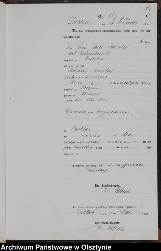 image.from.unit.number "Sterbe-Neben-Register Nr 1 - 33"