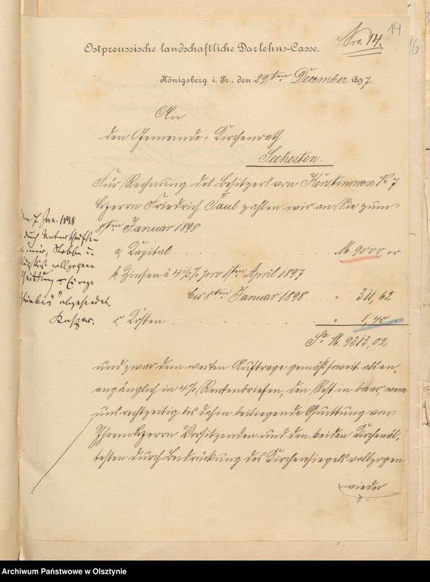 image.from.unit.number "Beläge zur Rechnung der Kirchenkasse Seehesten"