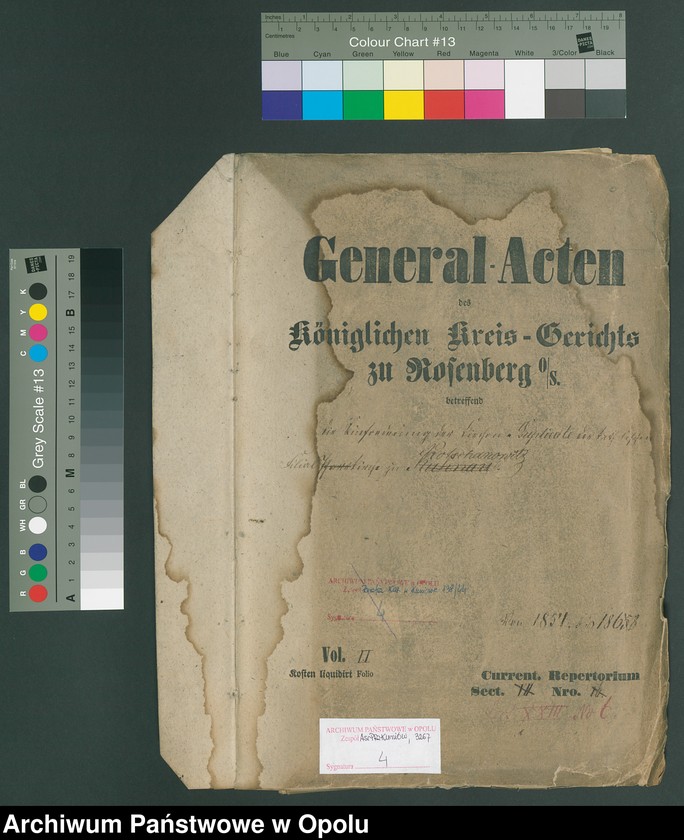 image.from.unit.number "General-Acten des Königlichen Kreis-Gerichts zu Rosenberg O/S. betreffend die Einforderung der Kirchen-Duplicate der katholischen Filialkirche zu Kotschanowitz [chrzty i zgony 1854-1868 oraz śluby 1850-1868"