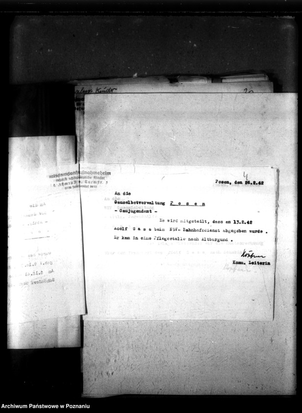 Obraz 8 z jednostki "Ehemalige Heimkinder von 1941 bis 30 V 1942, S-Z. [Przyjęcia i przekazania dzieci, litera S-Z]."