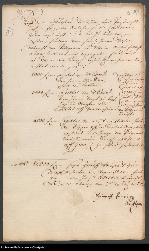 image.from.unit.number "Posmahlen H. [Haupt] A. [Amt] Brandenburg. Acta den Consens zu einem Anlehen von 1000 Rthl. [Reichsthaler]"