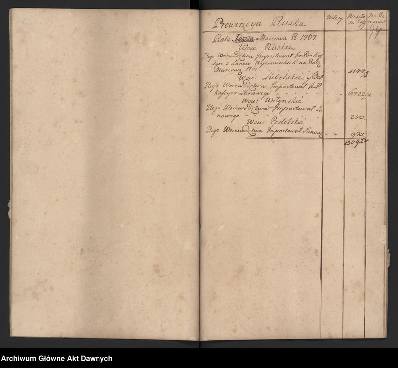 image.from.unit.number "Księga wpłat do kasy generalnej Skarbu Koronnego."