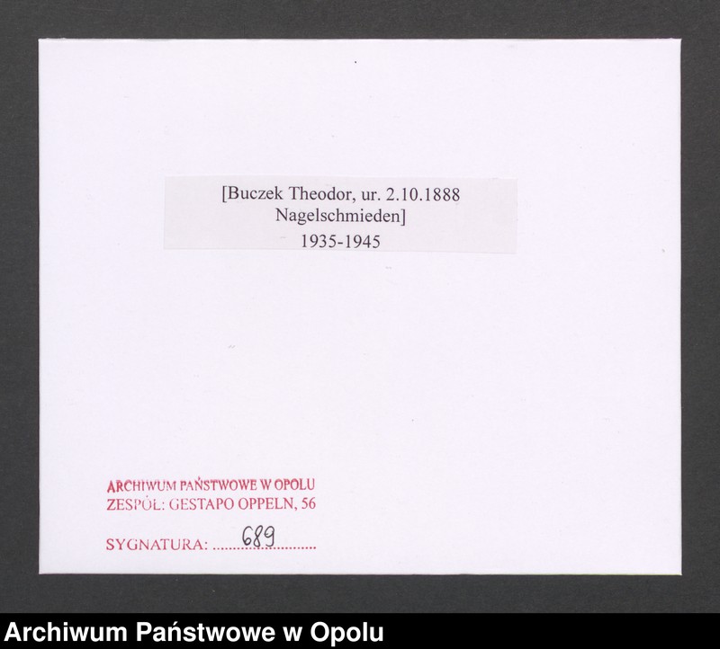 Obraz 2 z jednostki "[Buczek Theodor, ur. 2.10.1888 Nagelschmieden]"