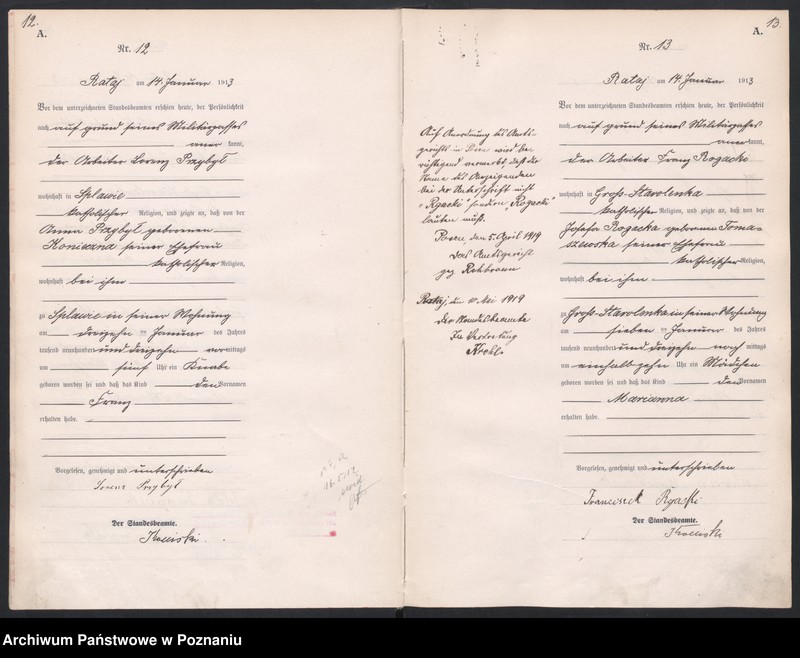 Obraz 9 z jednostki "Księga miejscowa urodzeń [Rejestr główny urodzeń]"