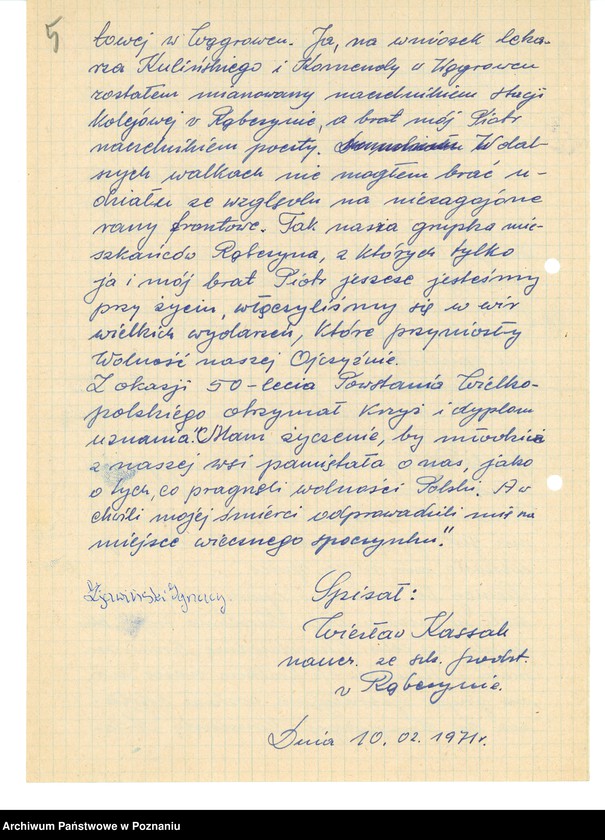 Obraz 17 z jednostki "Relacje i wspomnienia dotyczące powstania wielkopolskiego: 1. Rąbczyn, powiat Wągrowiec, województwo poznańskie, 2. Rogoźno, powiat Oborniki, województwo poznańskie, 3. Romanowo, powiat Czarnków, województwo poznańskie, 4. Roszki, powiat Krotoszyn, województwo poznańskie."