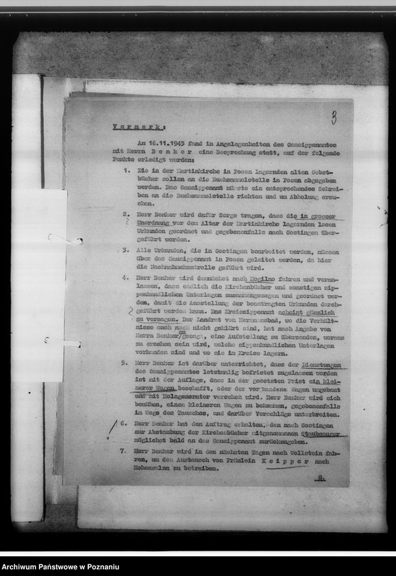 Obraz 7 z jednostki "Aussendienststelle Gostingen [Gostyń]. Dienstbesprechungen"