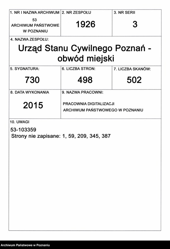 Obraz 1 z jednostki "Księga miejscowa małżeństw t. I"