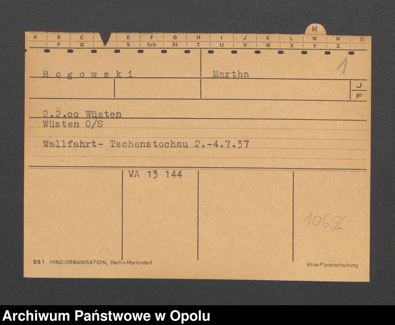 Obraz 3 z jednostki "[Rogowski Martha, ur. 2.2.1900 Wüsten]"