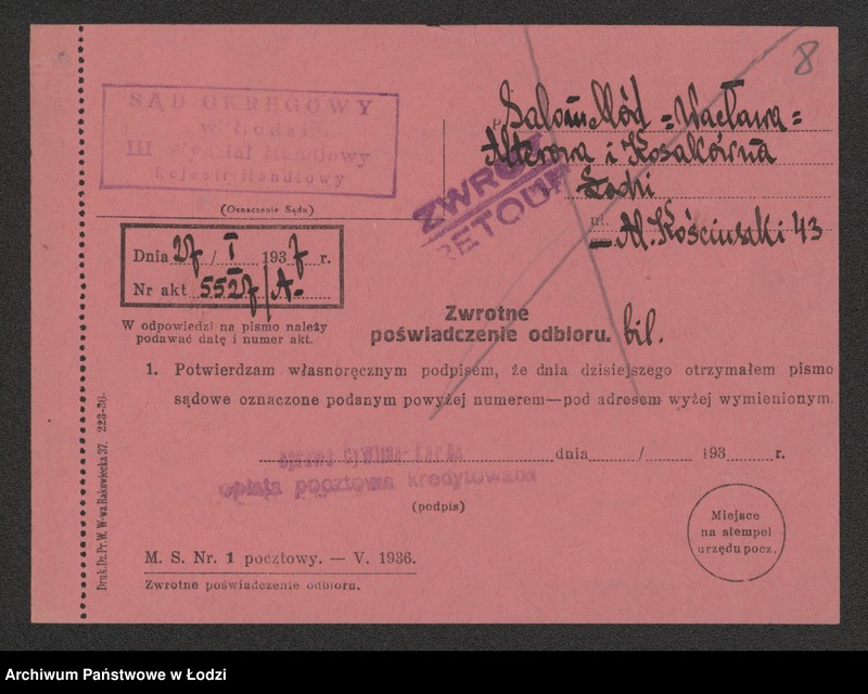 Obraz 10 z jednostki ""Salon Mód- Aalterowa i Kosakówna"- prowadzenie pracowni kapeluszy damskich"