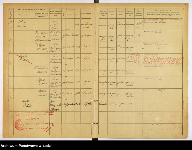 Obraz 4 z jednostki "[Księga ludności stałej m. Łodzi guberni piotrkowskiej nr domu 32a-41m]"