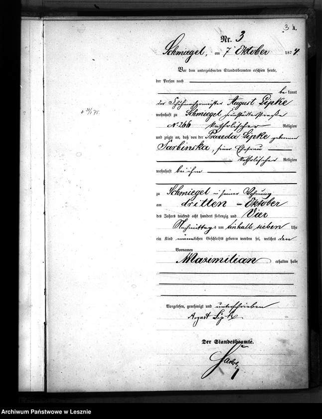 Obraz 6 z jednostki "[Księga urodzeń - miasto]"