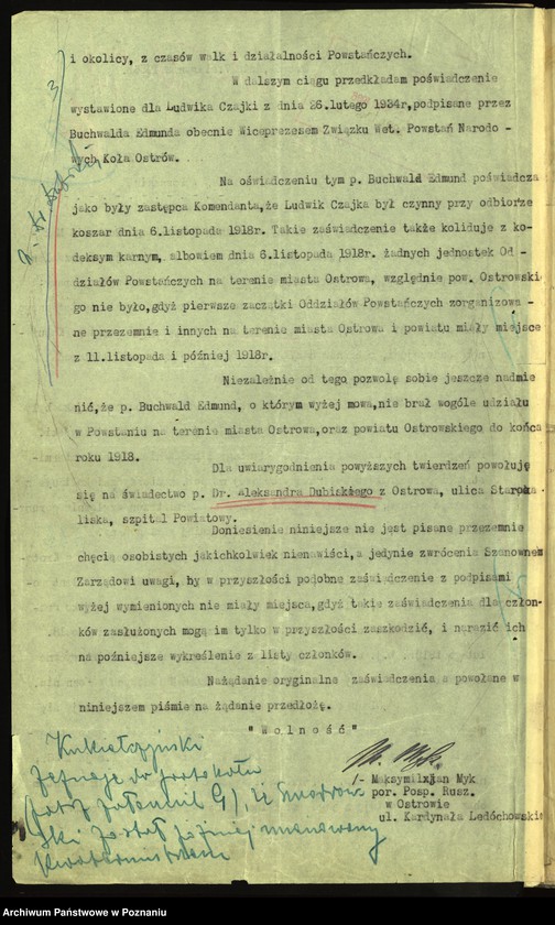 Obraz 16 z jednostki "Koło Ostrów akta sądu honorowego sprawie Walenty Szczodrowski i Andrzej Kałużny."