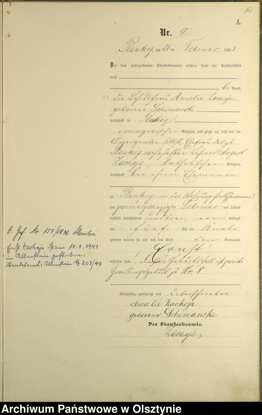 image.from.unit.number "Geburts-Haupt-Register Nr 1 - 43"