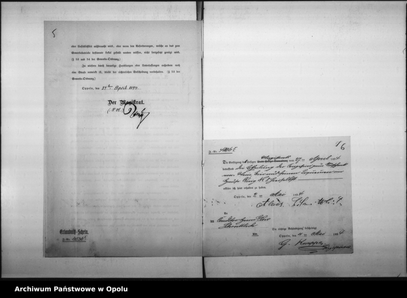 Obraz 11 z jednostki "Acta des Magistrats zu Oppeln betreffend Ausschank von "Wein, Bier und feinen Liqueren" im Riesenfeldschen Hause durch [...] Hentschel Vol: I"