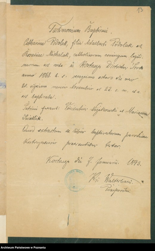 Obraz 15 z jednostki "[Dokumenty dostarczone przez narzeczonych do zawarcia związku małżeńskiego za 1902 rok. Tom III]"