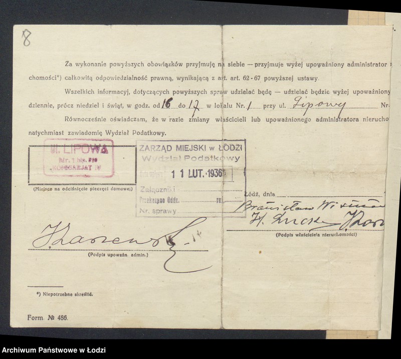 image.from.unit.number "Księga inwentarzowa nieruchomości m. Łodzi ul. Lipowa"