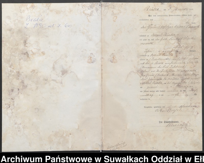 image.from.unit.number "Sterbe-Haupt-Register des Königlichen Preussischen Standes-Amtes Bialla Kreis Johannisburg"