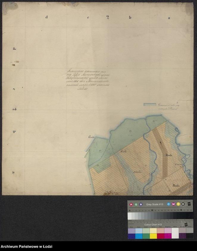 Obraz 1 z jednostki "Планшетъ казеннаго селенiя Руда Петроковской губернiи Новорадомскаго уѣзда"