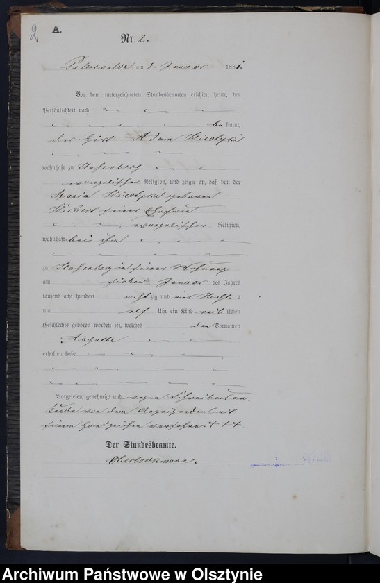 Obraz z jednostki "Geburts-Haupt-Register Nr 1 - 39"