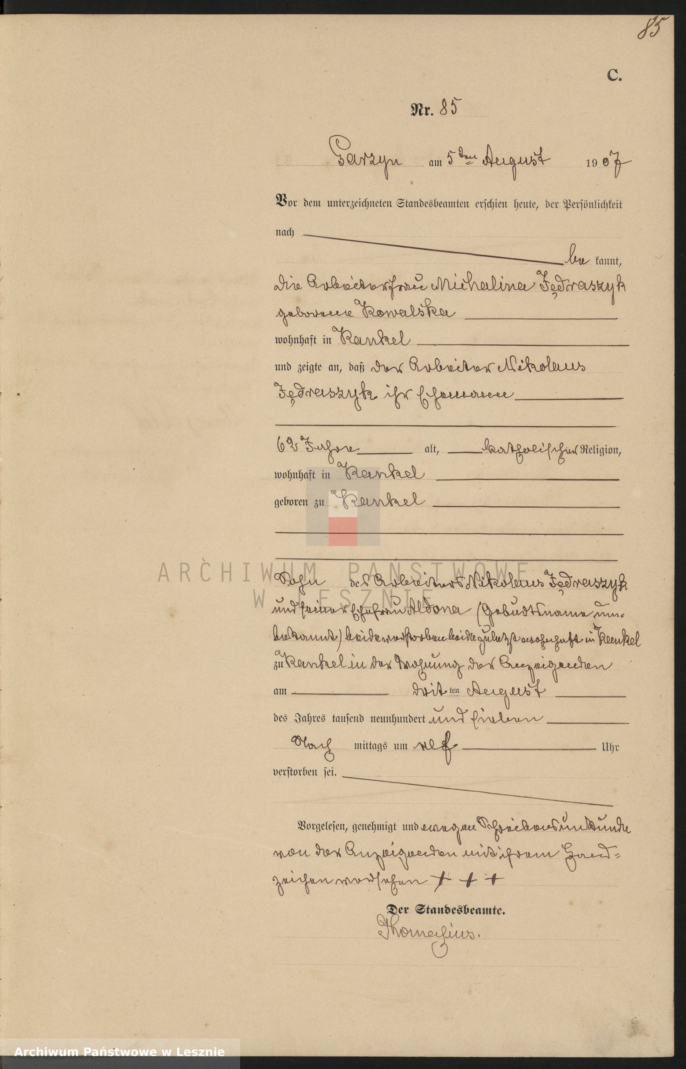 Skan z jednostki: [Księga zgonów]