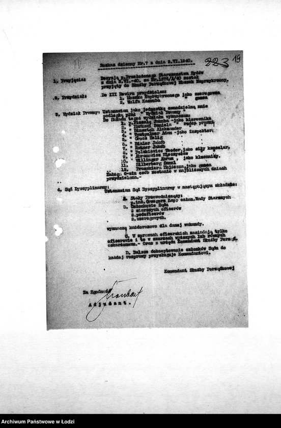 Obraz 18 z jednostki "[Rozkazy dzienne, zarządzenia i okólniki Komendy Służby Porządkowej skierowane do rewirów]"